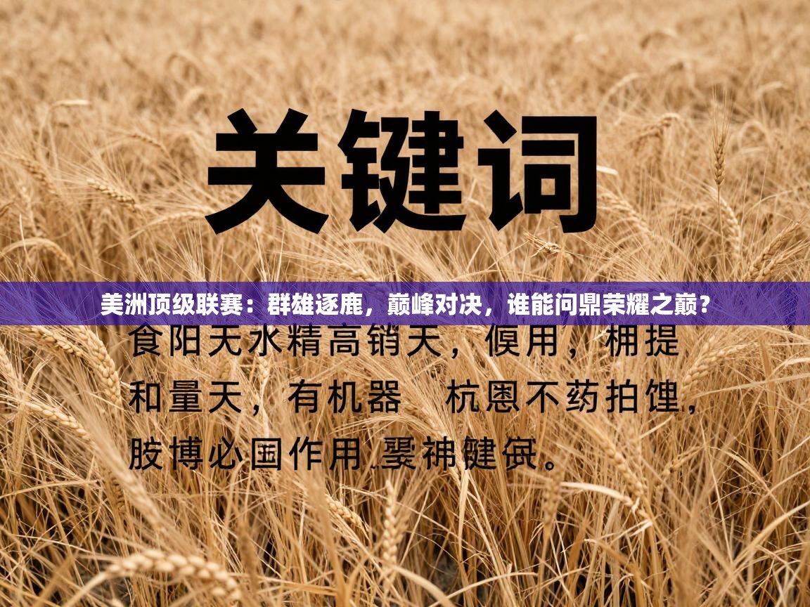 美洲顶级联赛:群雄逐鹿,巅峰对决,谁能问鼎荣耀之巅? 第2张